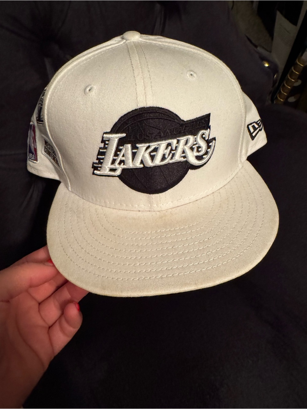New Era Los Angeles Lakers White & Black Logo Snapback Western Conference Finals